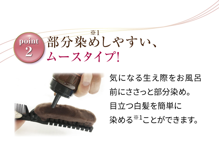 部分染めしやすい、ムースタイプ！