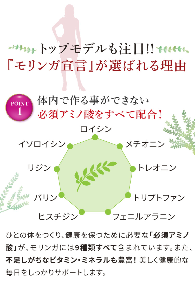 トップモデルも注目!!『モリンガ宣言』が選ばれる理由