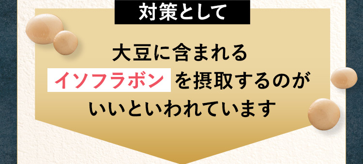 大豆に含まれるイソフラボンを摂取するのがいいといわれています