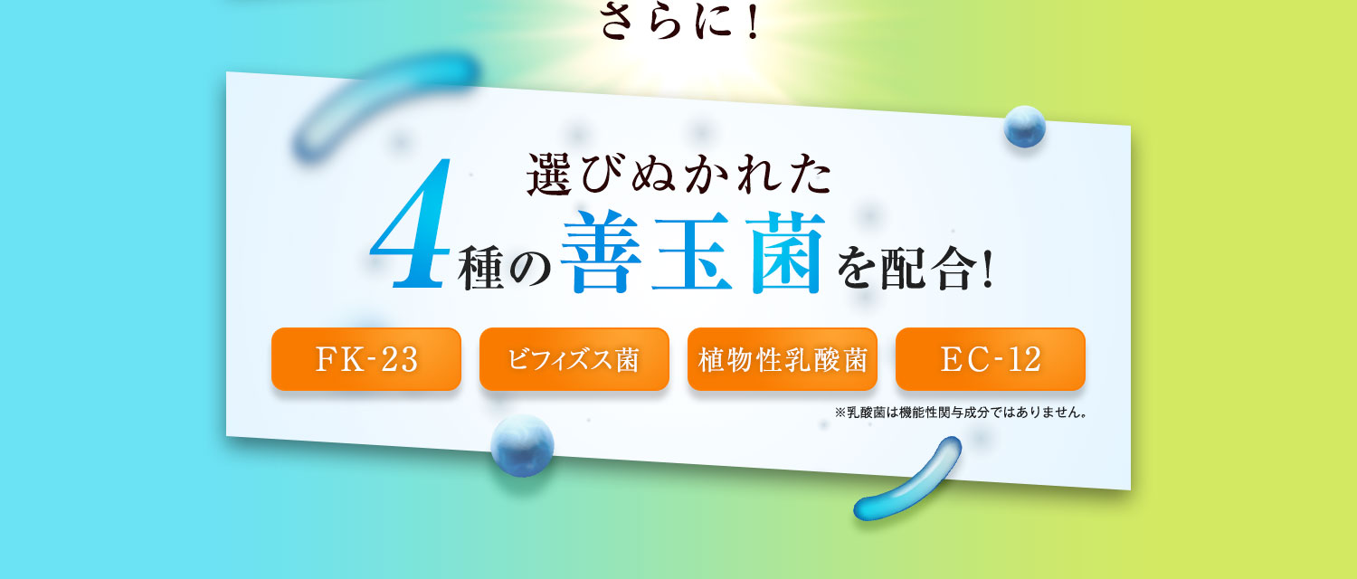 選びぬかれた4種の善玉菌を配合!