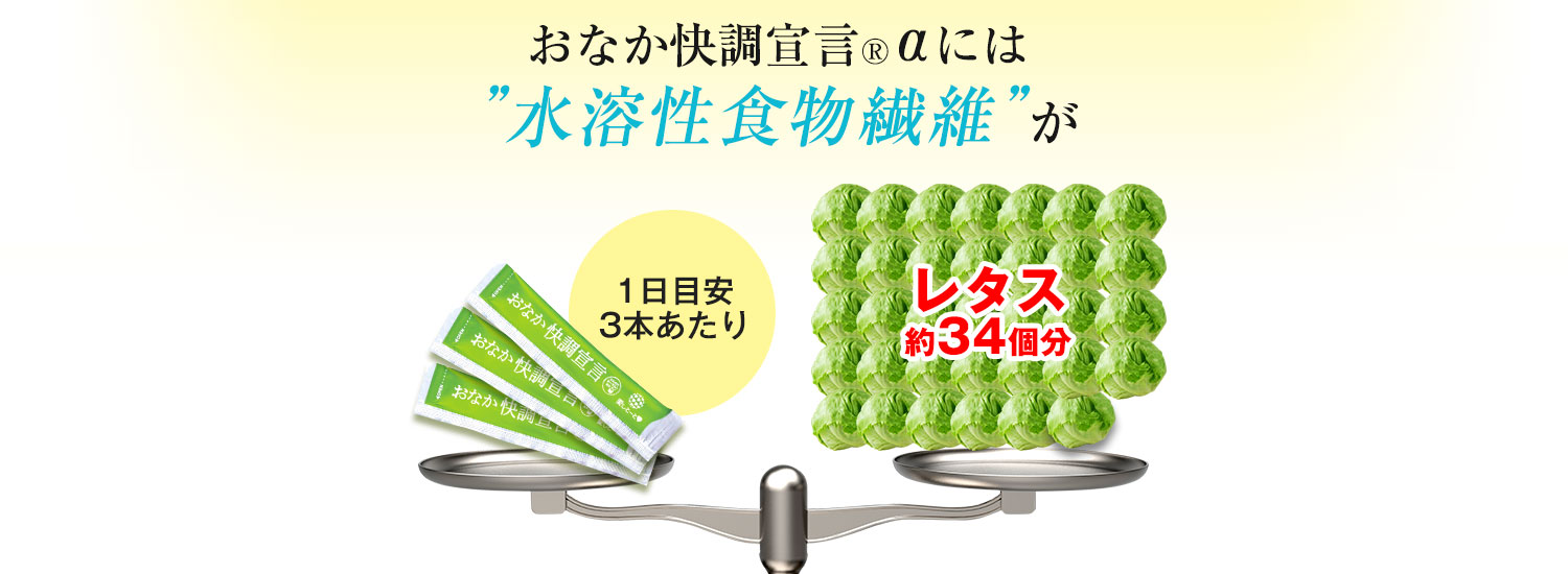 おなか快調宣言®αには水溶性食物繊維が