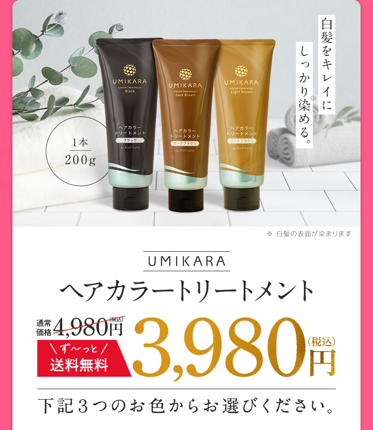 ヘアカラートリートメント3,980円